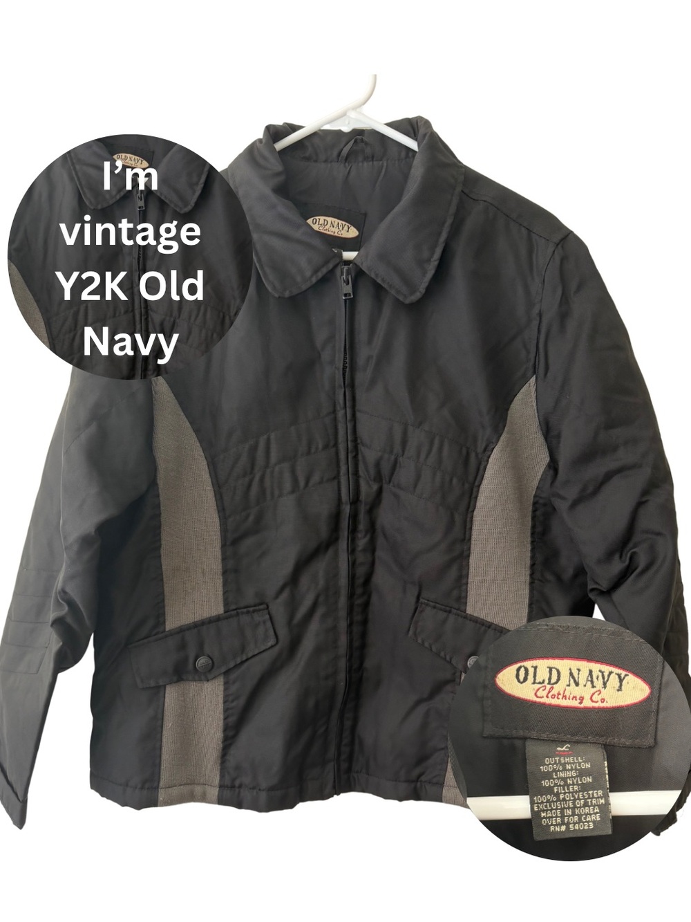 VTG Y2K Old Navy Men’s Nylon Harrington Riding Snowboarding Biker Jacket Size L
